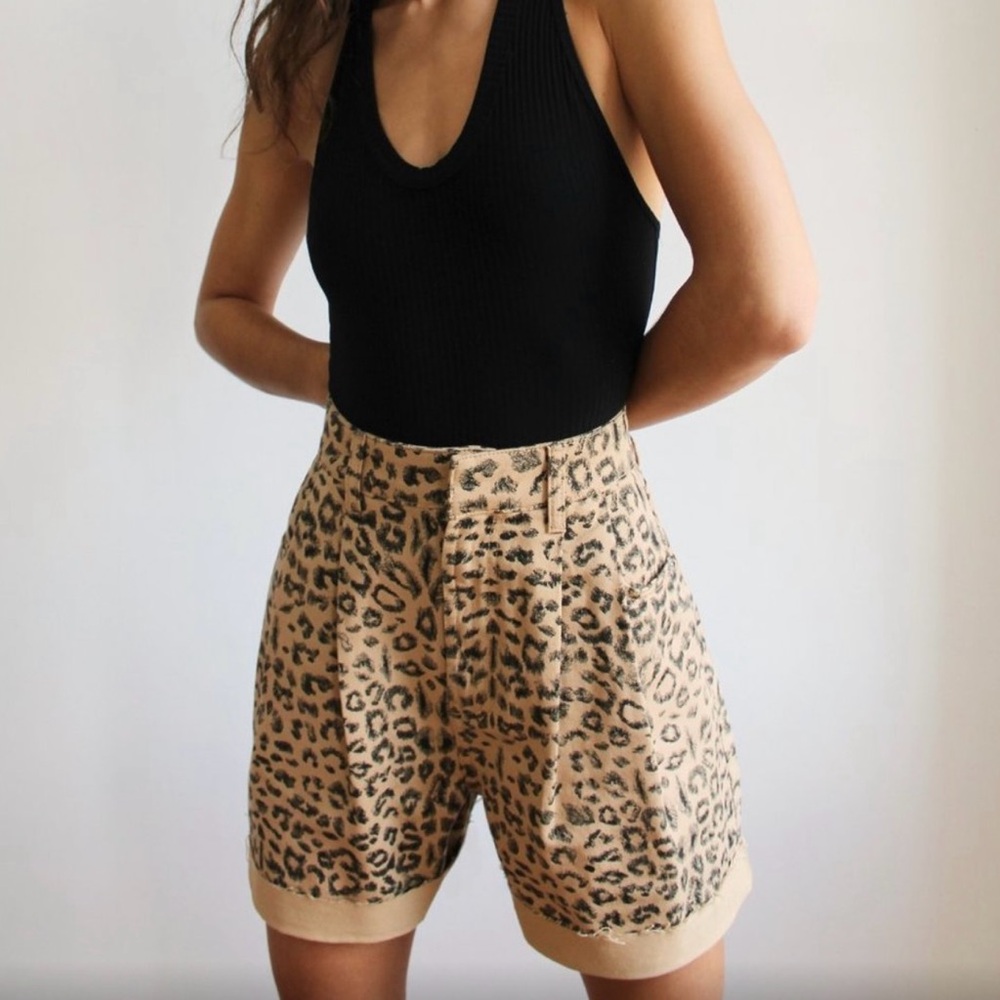 Free People Dogtown high waist leopard animal print shorts